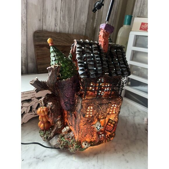 Fiber Optic‎ Lighted Haunted House Rotating Ghost 2005 Halloween Witch Pumpkins - Picture 3 of 8